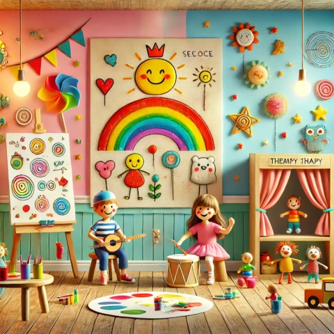 藝術、音樂、戲劇、舞蹈是創造性藝術治療經常採納的形式，病童接受度高。